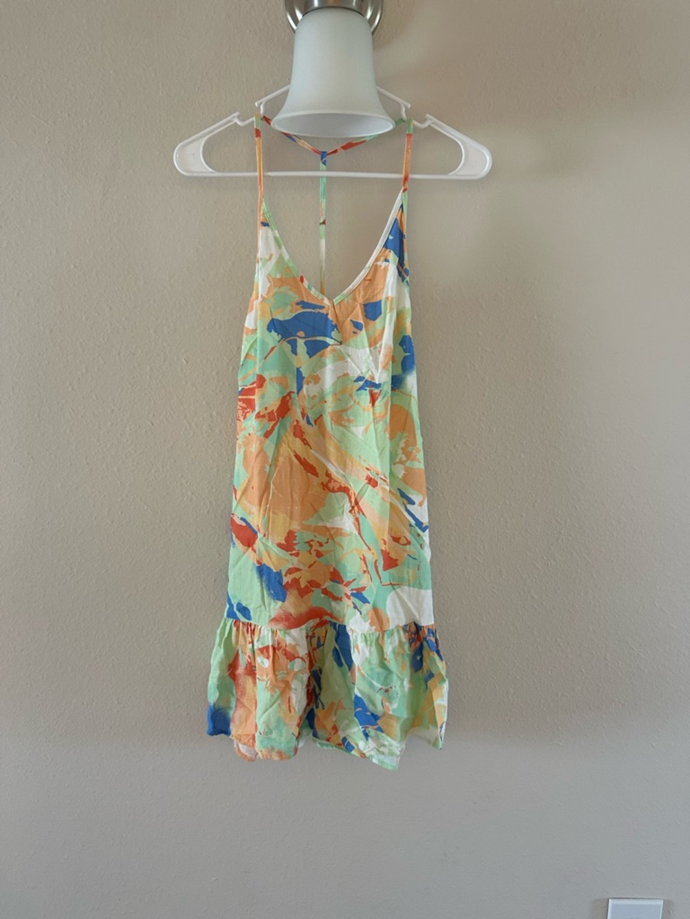 Maaji Mint, Peach & Blue Abstract Print Summer Slip Dress